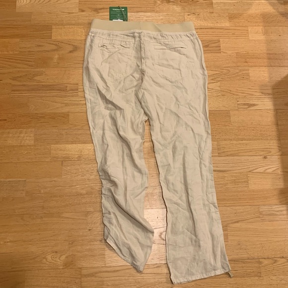 Toad & Co. Lina Linen Pants in Brown Rice Color size XL - Picture 2 of 7